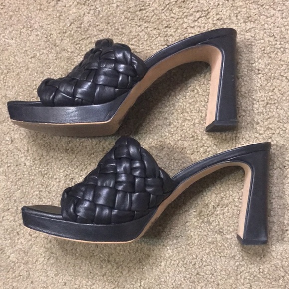 Vince Camuto Elanora Black SquareToe Braided Heels Size EU 42 - Picture 4 of 11
